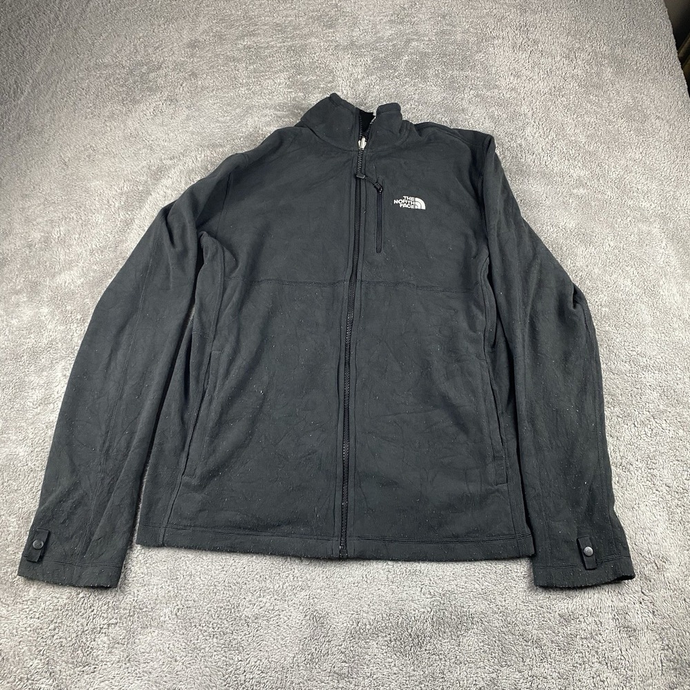 The North Face Polartec Classic Sherpa Jacket Full Zip Hoodie Mens Small Black